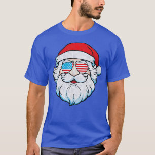 Funny Santa Claus Face Sunglasses with Hat Beard C T-Shirt