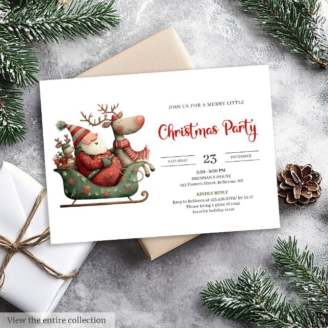 Funny Santa Claus Festive Office Style Invitation (Funny Santa Claus Festive Office Style Invitation

)