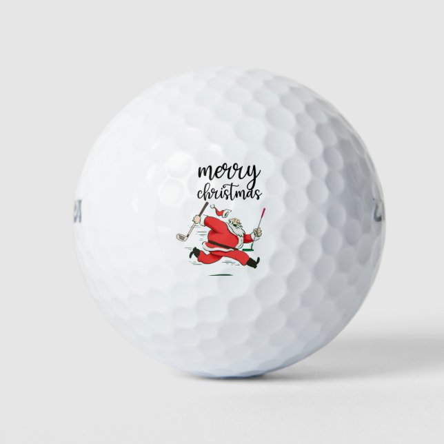 Funny Santa Claus  golf  gift for Merry Christmas  Balls (Front)