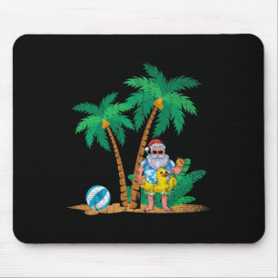 Funny Santa Claus Hawaiian Summer Tropical Christm Mouse Pad