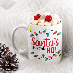 Funny Santa Claus Helper Xmas String Lights Coffee Mug