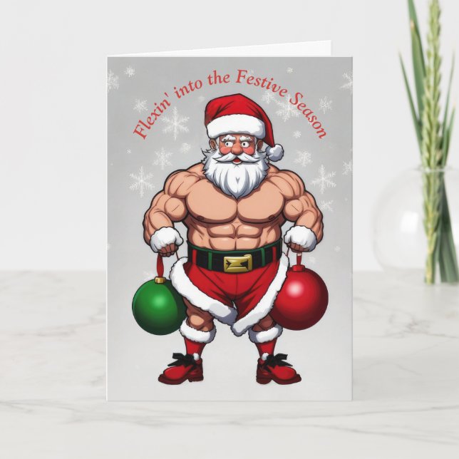 Funny Santa Claus Holiday Card (Front)