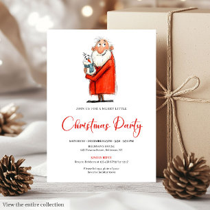 Funny Santa Claus Holiday Dinner Party Invitation