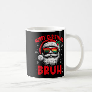 Funny Santa Claus Merry Christmas Bruh Retro Men W Coffee Mug