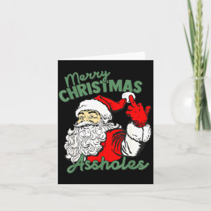 Funny Santa Claus Merry Christmas Holes  Card