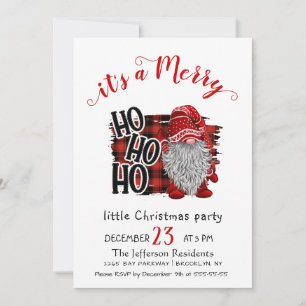 Funny Santa Claus Merry Christmas Little Party Invitation