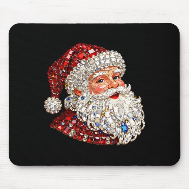 Funny Santa Claus Merry Christmas Xmas Family Holi Mouse Pad (Front)
