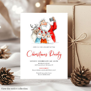 Funny Santa Claus Minimal Christmas Party Invite