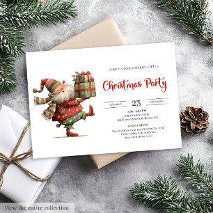 Funny Santa Claus Modern Red Green Holiday Invite