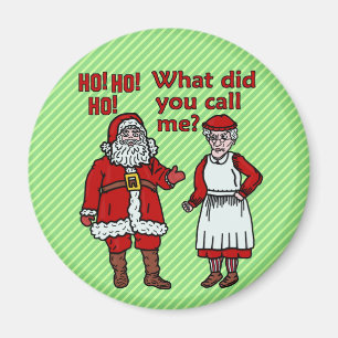 Funny Santa Claus & Mrs Christmas Magnet