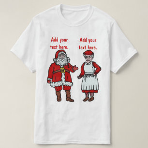 Funny Santa Claus & Mrs Christmas Personalised T-Shirt