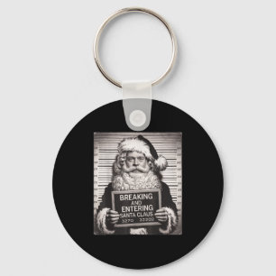 Funny Santa Claus Mugshot Christmas – Santa Xmas  Key Ring