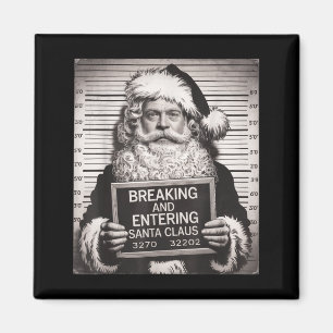 Funny Santa Claus Mugshot Christmas – Santa Xmas  Magnet