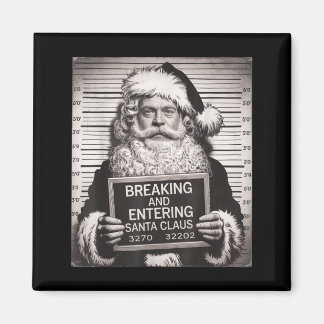 Funny Santa Claus Mugshot Christmas – Santa Xmas  Magnet