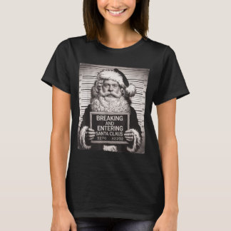 Funny Santa Claus Mugshot Christmas – Santa Xmas  T-Shirt