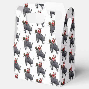 Funny Santa Claus On Rhino Rhinoceros Favour Box