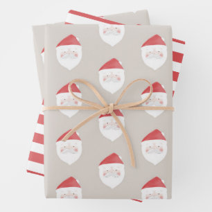 Funny Santa Claus pattern. Christmas holiday Wrapping Paper Sheet