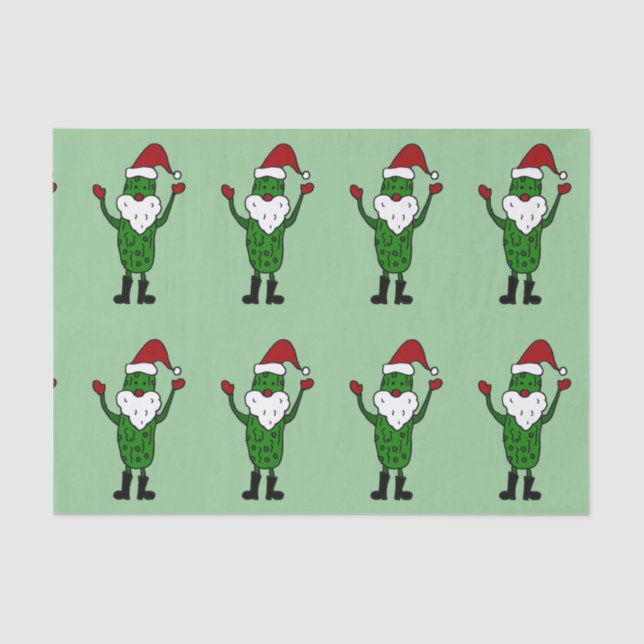 Funny Santa Claus Pickle Tissue Paper (Front)