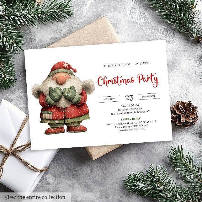 Funny Santa Claus Playful Editable Digital Party  Invitation (Funny Santa Claus Playful Editable Digital Party Invite

)