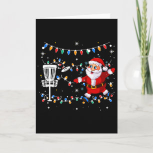 Funny Santa Claus Playing Disc Golf Ugly Christmas Card