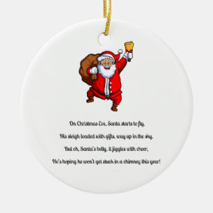 Funny Santa Claus Poem  Ceramic Ornament