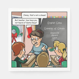 Funny Santa Claus Pun Christmas Party Napkins