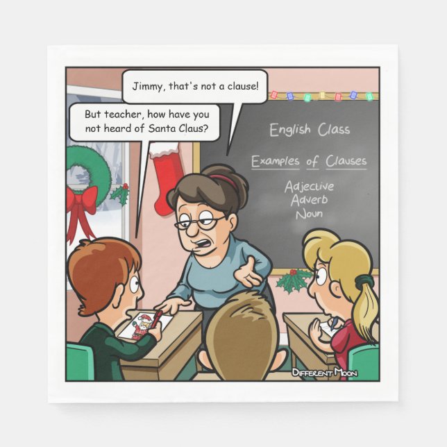 Funny Santa Claus Pun Christmas Party Napkins (Front)