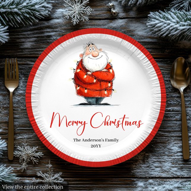 Funny Santa Claus Red White Christmas Party Plates (Funny Santa Claus Red White Christmas Party Plates

)