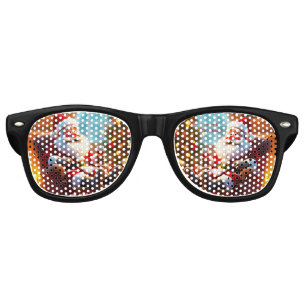 Funny Santa Claus Relaxing with Red Wine Retro Sunglasses