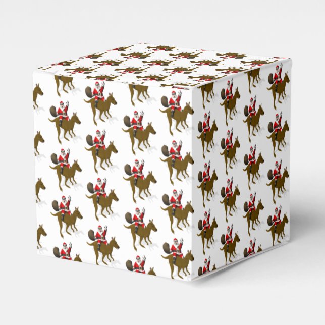 Funny Santa Claus Riding A Kangaroo Favour Box (Front Side)