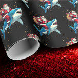 Funny Santa Claus Riding Shark Christmas Gift Wrapping Paper<br><div class="desc">Funny Santa Claus Riding Shark Christmas Gift Wrap,  Best Gift For Boys Girls Mens and Womens</div>