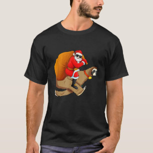 Funny Santa Claus Riding Sloth Christmas Boys Men T-Shirt
