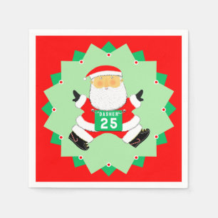 Funny Santa Claus Running Napkin