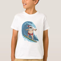 Funny Santa Claus Surfing Christmas Shirt