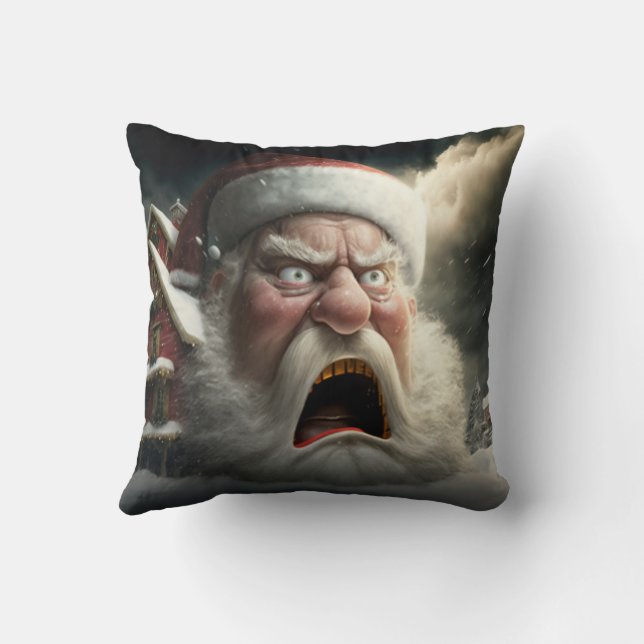 FUNNY SANTA CLAUS  throw pillow (Back)