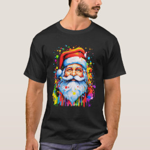 Funny Santa Claus Tie Dye Hippie Christmas Fun Ret T-Shirt