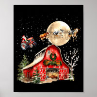 Funny Santa Claus Tractor Cows Farm Farmer Christm