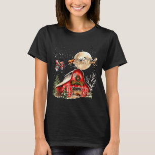 Funny Santa Claus Tractor Cows Farm Farmer Christm T-Shirt