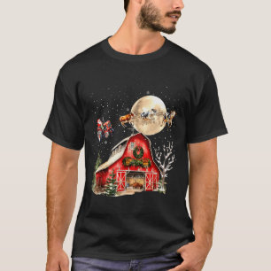 Funny Santa Claus Tractor Cows Farm Farmer Christm T-Shirt