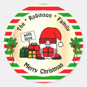 Funny Santa Claus Traditional Coloured Christmas Classic Round Sticker