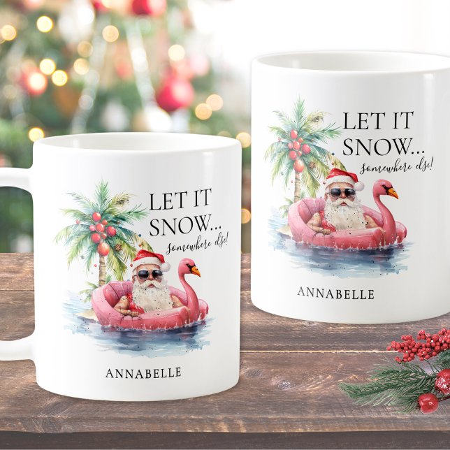 Funny Santa Claus Tropical Beach Christmas Coffee Mug (Funny Santa Claus Tropical Beach Christmas Coffee Mug)