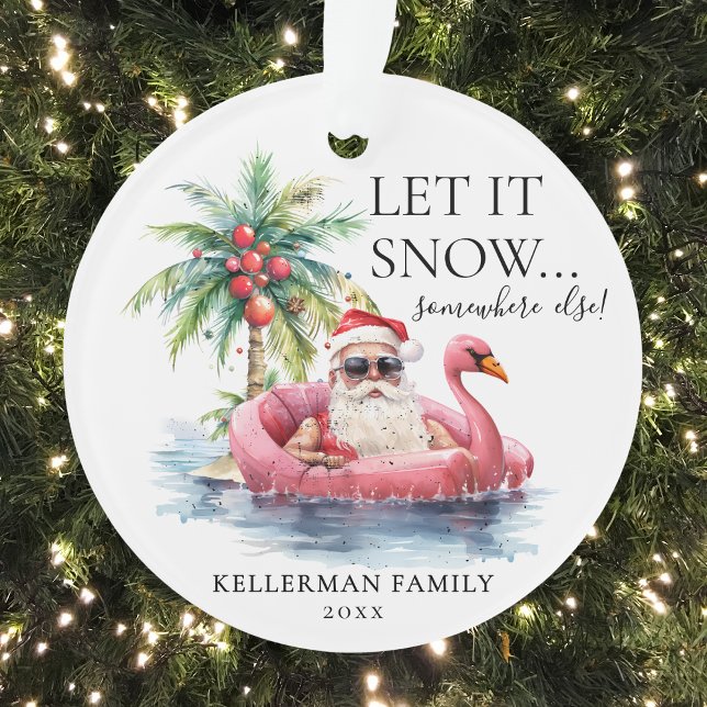 Funny Santa Claus Tropical Beach Christmas Ornament (Funny Santa Claus Tropical Beach Christmas Ornament )