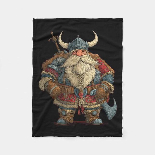 Funny Santa Claus Viking Costume For Boys And Girl Fleece Blanket (Front)