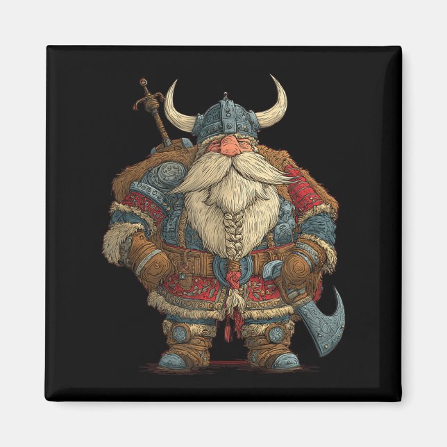 Funny Santa Claus Viking Costume For Boys And Girl Magnet (Front)