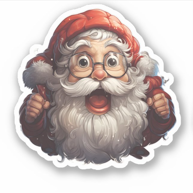 Funny Santa Claus Wearing Glasses Cool Santa (Front)
