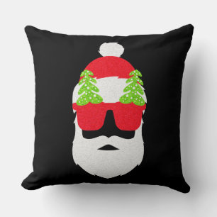 Funny Santa Claus with Christmas Sunglasses T-Shi Cushion