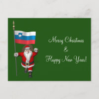 Funny Santa Claus With Ensign Of Slovenia