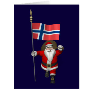 Funny Santa Claus With Flag Of Norway
