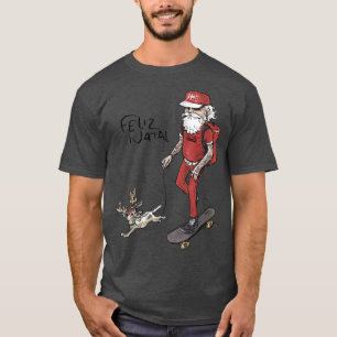Funny Santa Claus with Reindeer gives Gifts By Ska T-Shirt