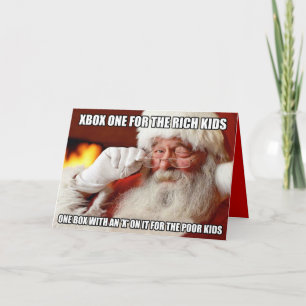 Funny Santa Claus Xbox one meme Holiday Card